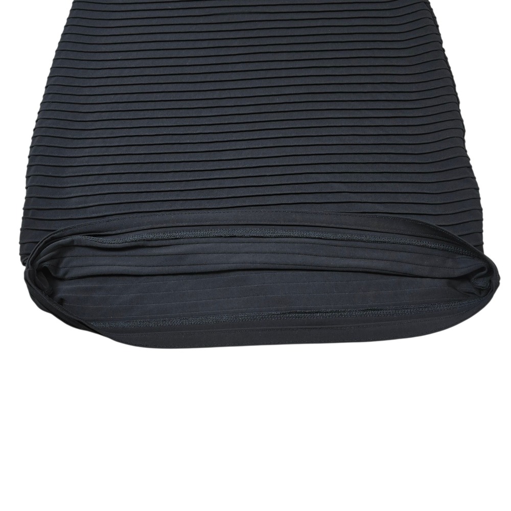 Unbranded Bodycon Dress Womens M Black Stretch Pleated V-Neck Sheath LBD Classic - Picture 6 of 8